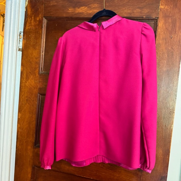 Anna Sui Pink Pleated Front Long Sleeve Blouse - Picture 10 of 14